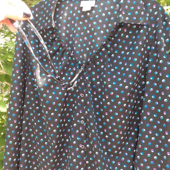 Jaclyn Smith long sleeve dressy blouse - Picture 3 of 7